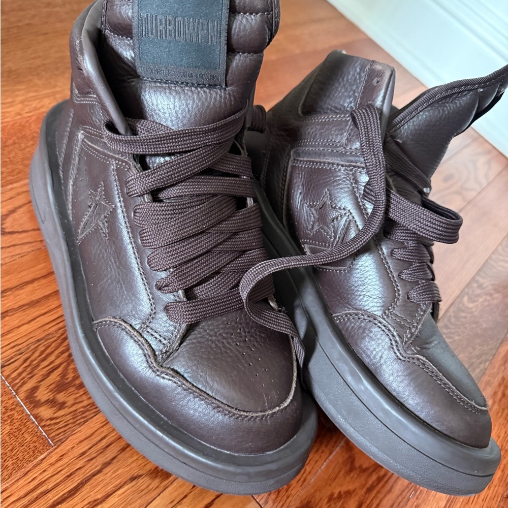 Rick Owens Dark Brown High-Top Sneakers